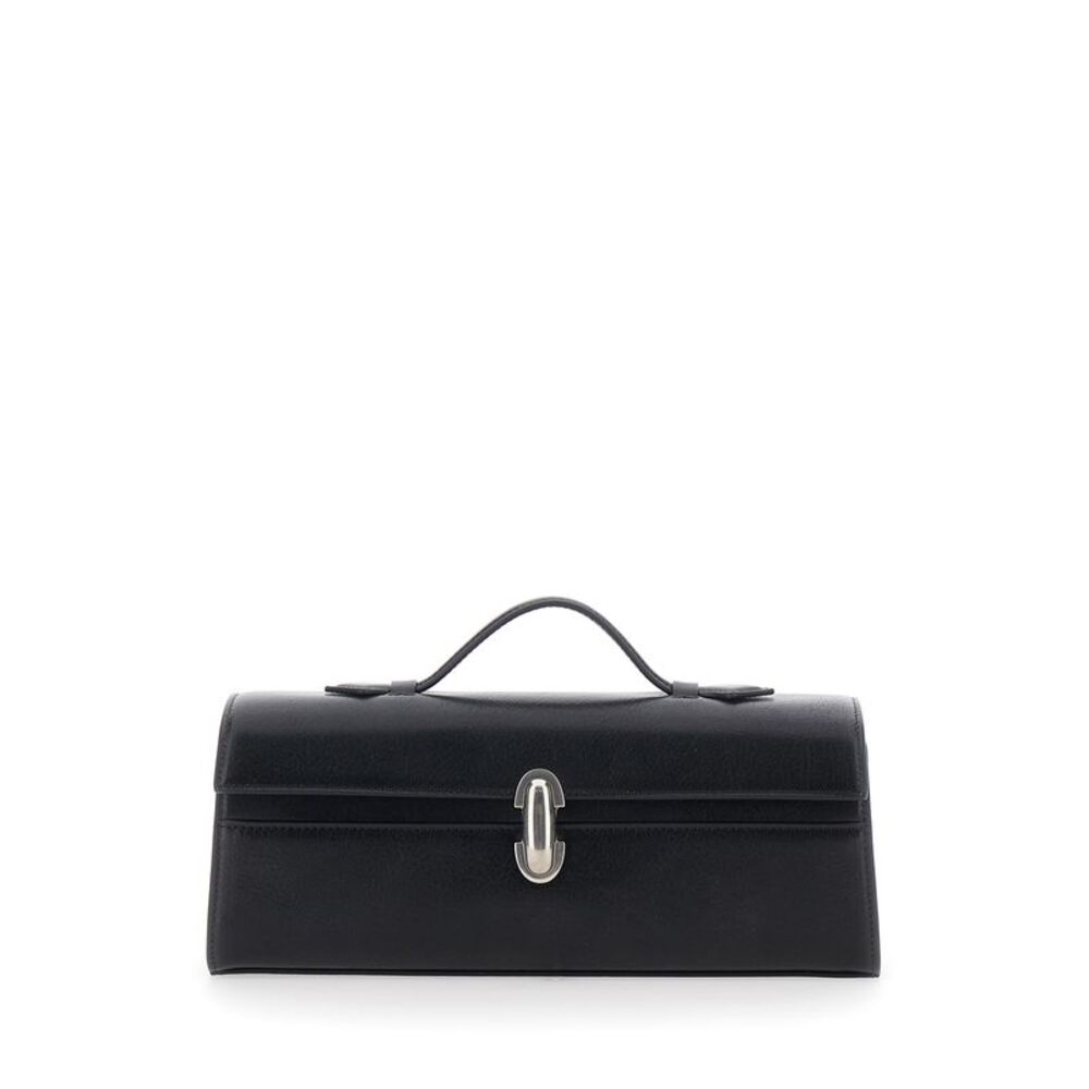 Savette Women Slim Symmetry Clutch In Black Vintage Leather For Women